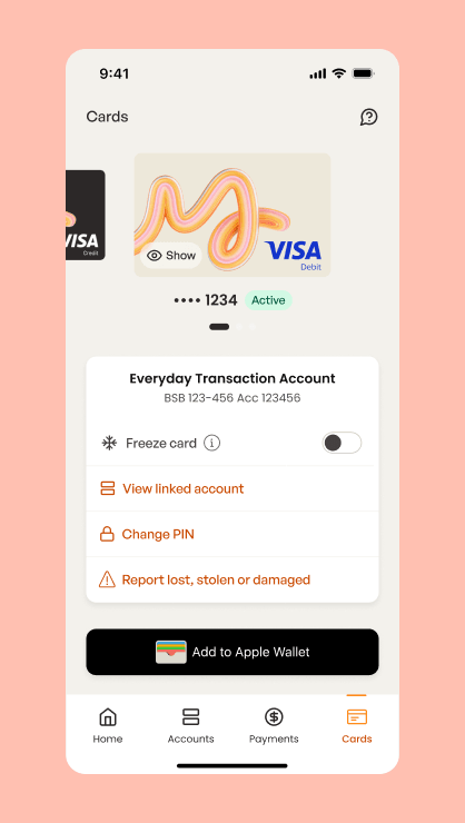 Everyday transaction account UI