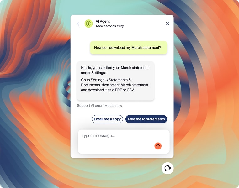 AI concierge UI chat